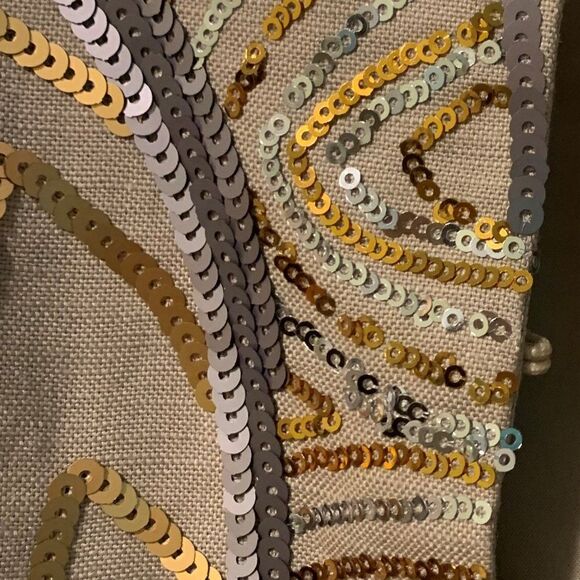 Nwt, Nygard linen top/jacket with gold and silver sequined applique, sz … - Picture 7 of 16